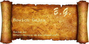 Bovics Gejza névjegykártya